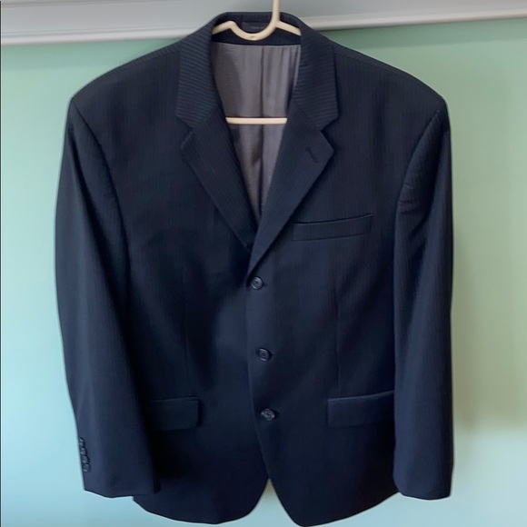 Calvin Klein Dark Blue Striped Suit Jacket 40R - Picture 7 of 11